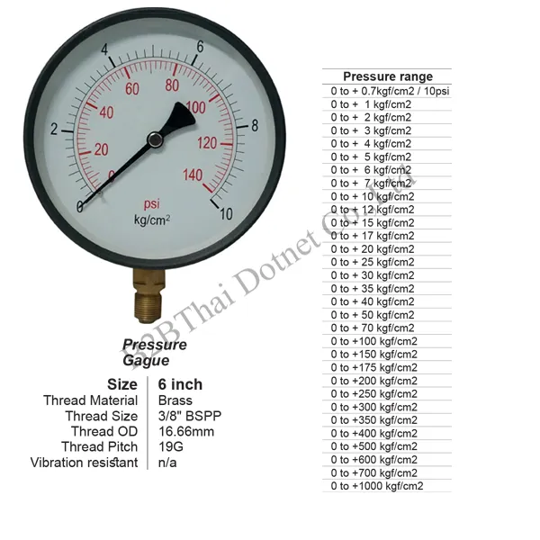 Pressure Gauge 6″ ออกล่าง 400kgf