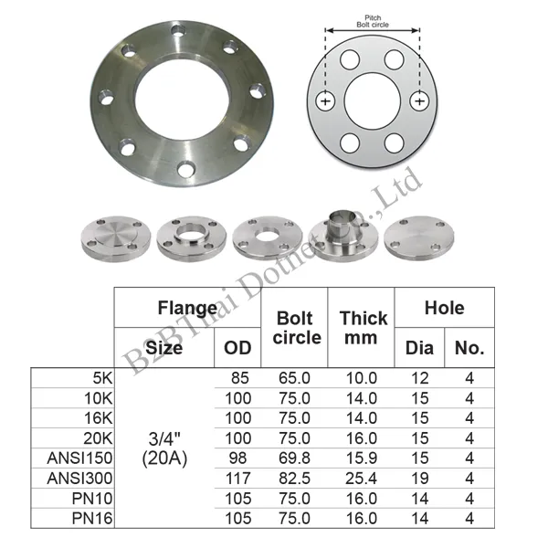 หน้าแปลน 3/4 นิ้ว ANSI300 20A